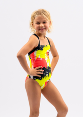 Girls Chlorine Resistant One Piece - Neon Pop